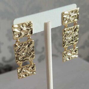 Texture/Hammer Gold Tone Earrings